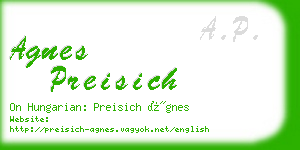 agnes preisich business card